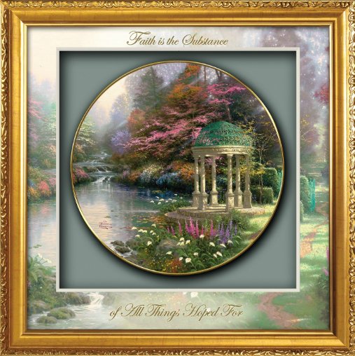 Thomas Kinkade Blessings Of Faith - Framed Shadowbox Plate