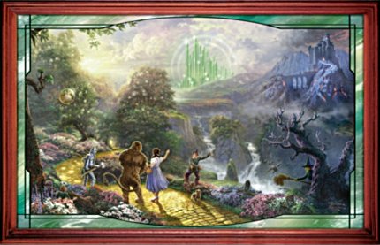 The Wizard Of Oz Stained-Glass Panorama Wall Decor - Dorothy Discovers The Emerald City