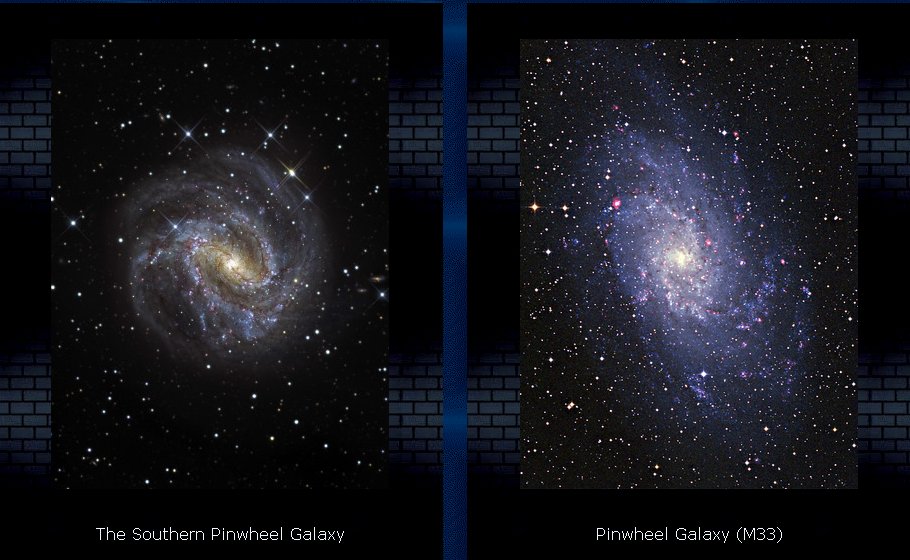 Pinwheel Galaxies: The Southern Pinwheel Galaxy and Pinwheel Galaxy (M33)