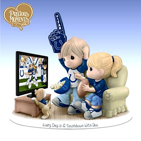 Precious Moments Every Day Is A Touchdown With You Colts Figurine
