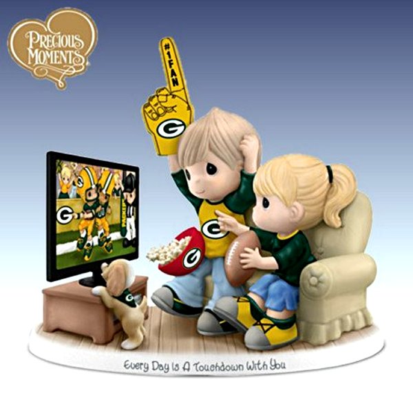 Precious Moments Every Day Is A Touchdown With You Packers Figurine