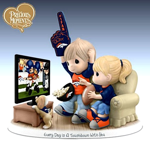 Precious Moments Every Day Is A Touchdown With You Broncos Figurine