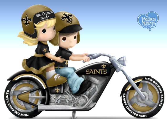 Precious Moments - New Orleans Saints Motorcycle Figurine