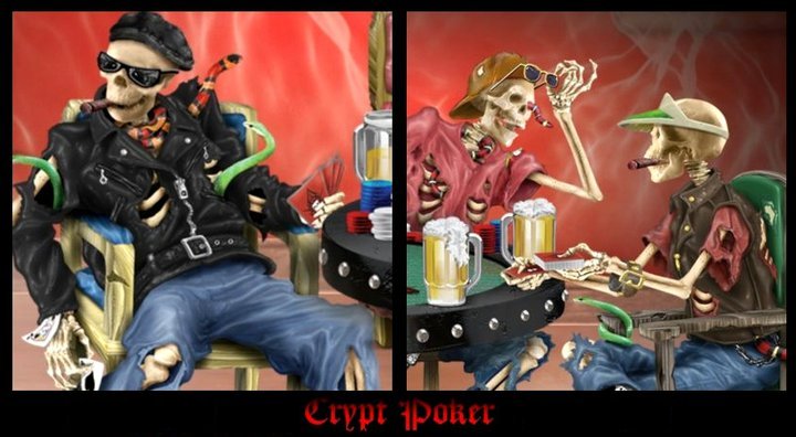 Crypt poker skeleton figurine collection