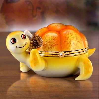 Sunny Turtle Porcelain Music Box