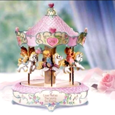 Precious Moments Love Keeps Us On Track Musical Carousel