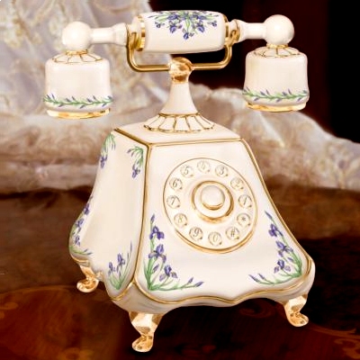 Cherished Daughter Collectible Porcelain Telephone Music Box